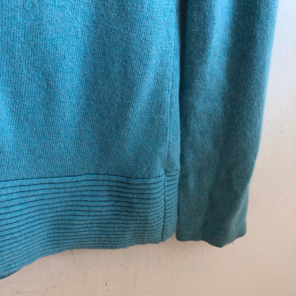 Ann Taylor LOFT Turquoise V-Neck Angora Sweater M - Picture 3 of 6